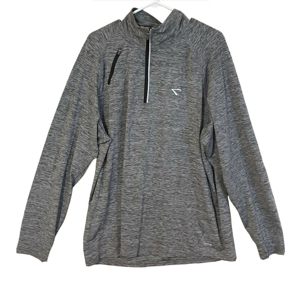 cheetah mens xl gray 1/4 zip tech shirt jacket zip pocket athleisure